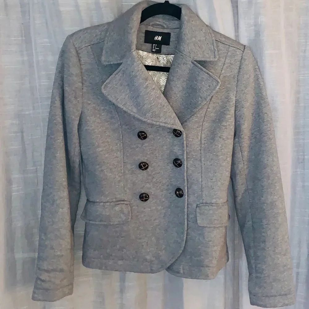H&M Cotton Blazer With Brown Buttons